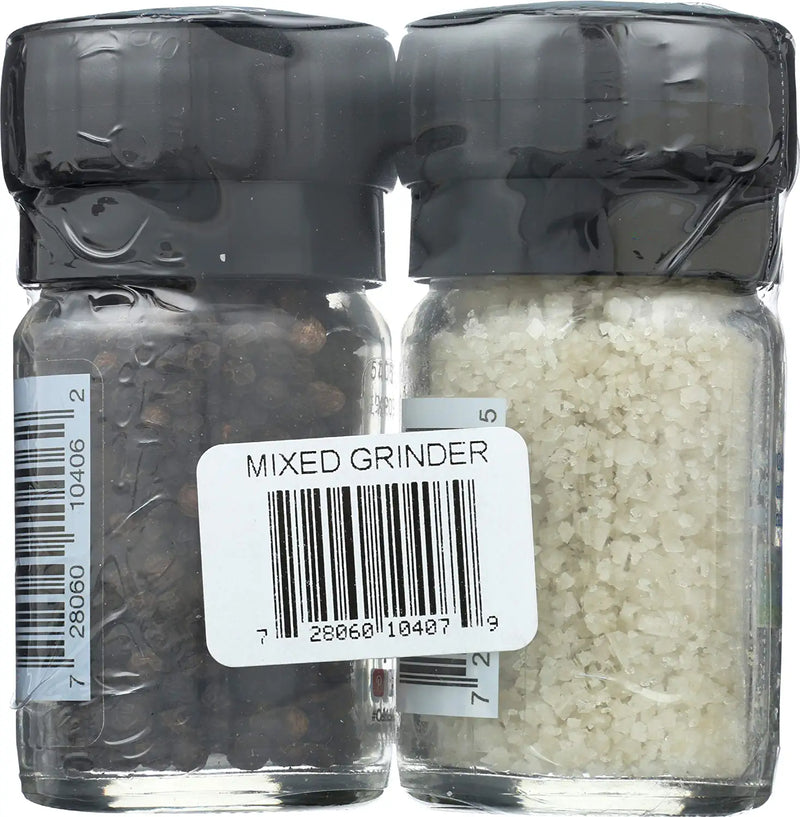 Celtic Sea Salt Organic Peppercorn and Light Grey Celtic Sea Salt Mini Grinders, 2.9 Ounces