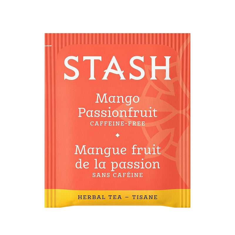 Stash Tea Mango Passionfruit Herbal Tea, 20 Count Box of Tea Bags Individually Wrapped in Foil, Sweet Fruity Caffeine Free Herbal Tisane, Drink Hot or Iced