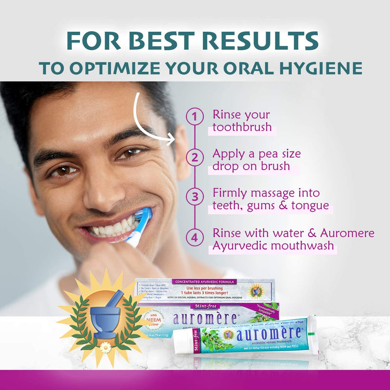 Auromere Ayurvedic Herbal Toothpaste, Mint Free 4.16oz