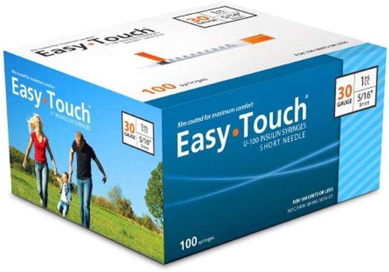 EasyTouch Insulin Syringe U-100 30G 1cc 5/16" (8mm) Box of 100