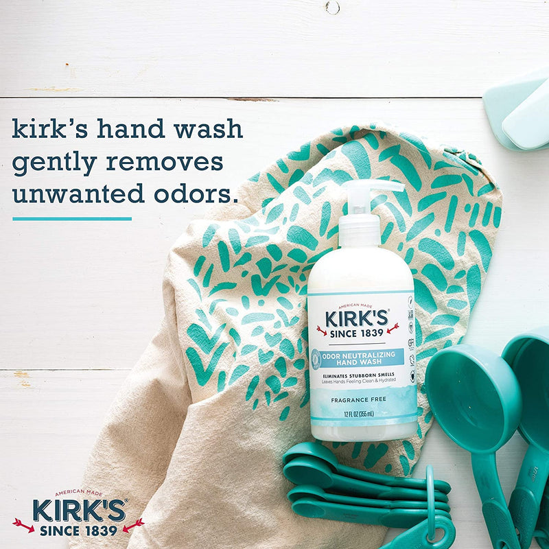 Kirk's Odor-Neutralizing Unscented Hand Wash | 12 Fl Oz. Bottle