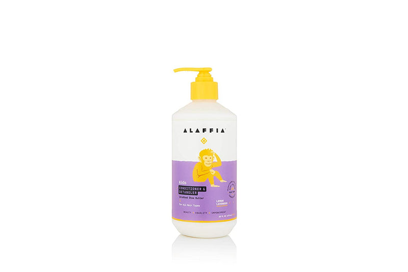 Alaffia Kids Conditioner and Detangler, Lemon Lavender. Gently Conditions and Detangles While Nourishing Hair. Suitable for All Hair Types. Cruelty Free, No Parabens, Vegan. 16 Oz