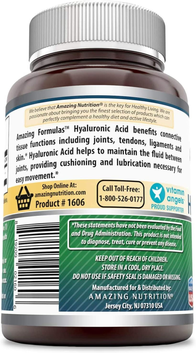 Amazing Formulas Hyaluronic Acid 100 mg Capsules - 250 Count