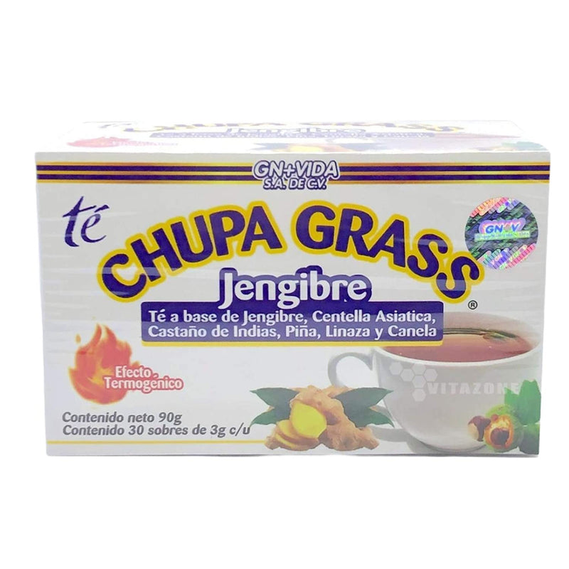 Tea CHUPA Grass - Tea Based Ginger, Gotu Kola & Cinammon & Tea CHUPA Panza Jengibre (30 Tea Bags/0.10 oz Each)
