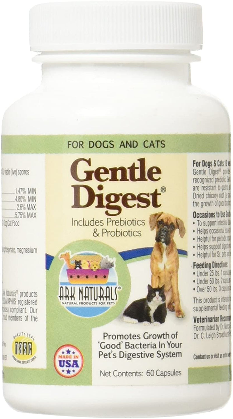 Ark Naturals Gentle Digest for Dogs & Cats, 60-Count Capsules
