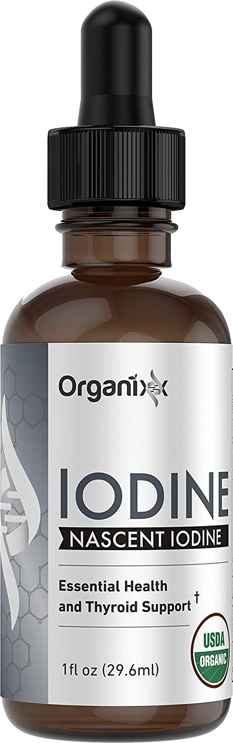 Organixx - Iodine - Pure Liquid Iodine Supplement - 1 fl. oz. - Support Healthy Thyroid Function, Restore Optimal Iodine Levels, Boost Mood & Energy Levels