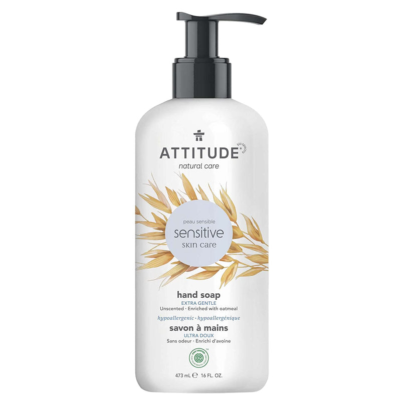 ATTITUDE Hand Soap For Dry Itchy Sensitive Skin - Unscented, 16 Fl Oz