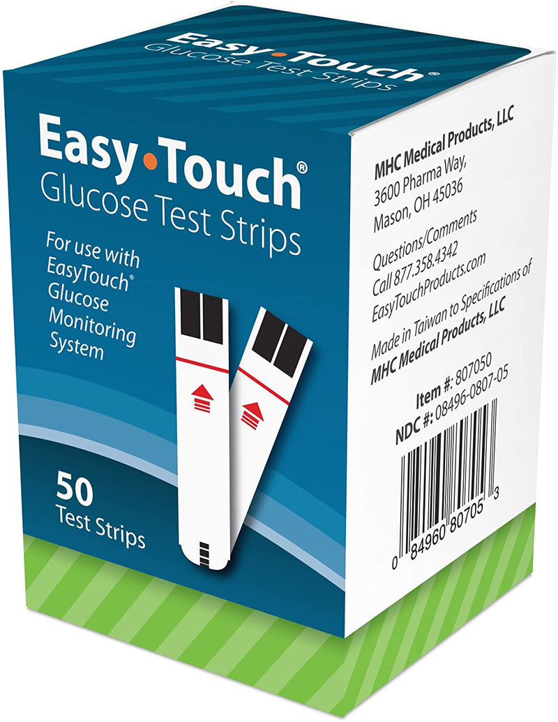 EasyTouch Glucose Test Strips - (50 per Box)