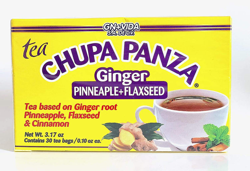Tea CHUPA Panza, Tea Based ONGINGER Root, PINNEAPPLE, Flaxseed & Cinnamon (30 Tea Bags/0.10 oz Each) 1-Pack .New Version