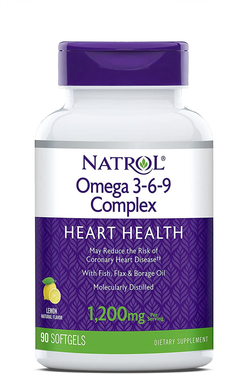 Natrol Omega 3-6-9 Complex Softgels, 1,200mg, 90 Count